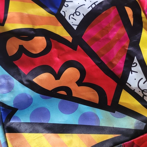 Romero Britto Tote Bag A New Day Heart Shoulder Bag Artist Large Carry On Purse - Picture 3 of 8